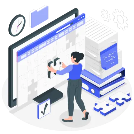 illustration to represent payroll specialist in staffing company using automated timesheet software